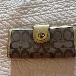 Coach Brown and Gold Wallet